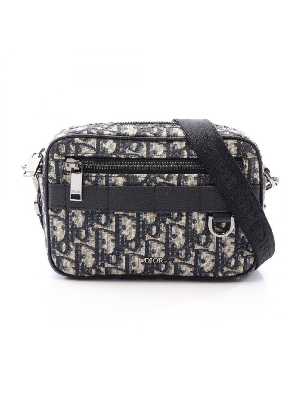 Dior Shoulder Bag Safari Oblique Ivory Navy Black Canvas Leather Mini